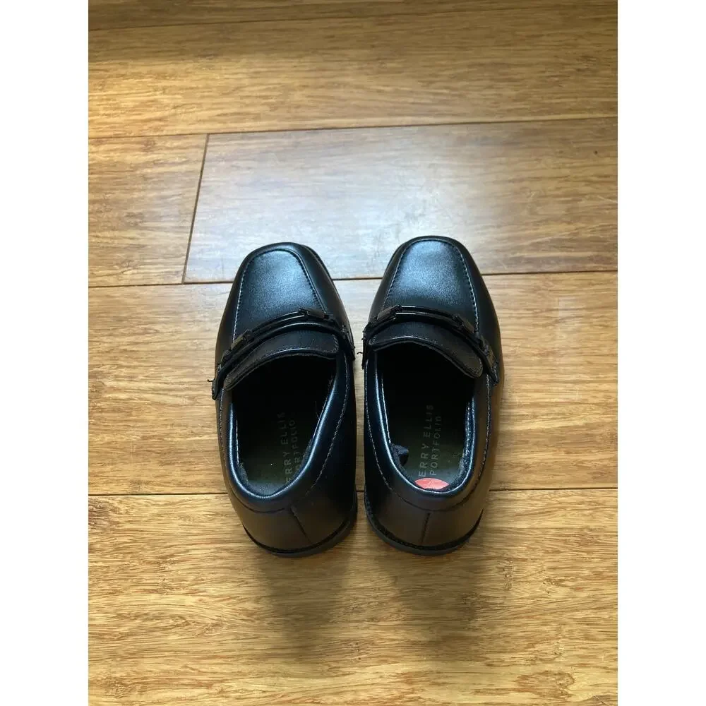 Perry Ellis Little Boy Black Slip On Dress Shoes, Size 6